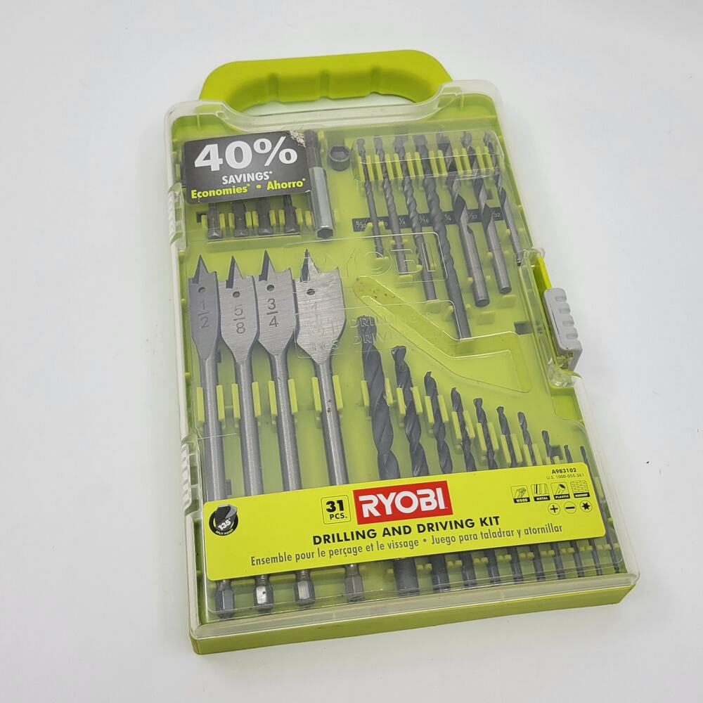 Ryobi A983102 Drilling & Driving Kit 31 Piece Complete Set New, open box